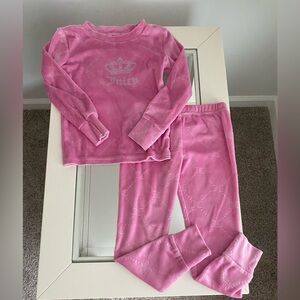 Juicy Couture Girls Pink Velour Two-Piece Pajama Set